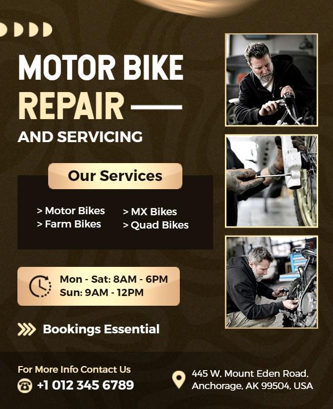 Comprehensive Motorbike Repair and Servicing Flyer Template