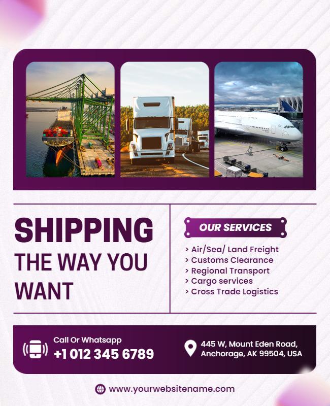 Comprehensive Shipping and Logistics Services Flyer Template