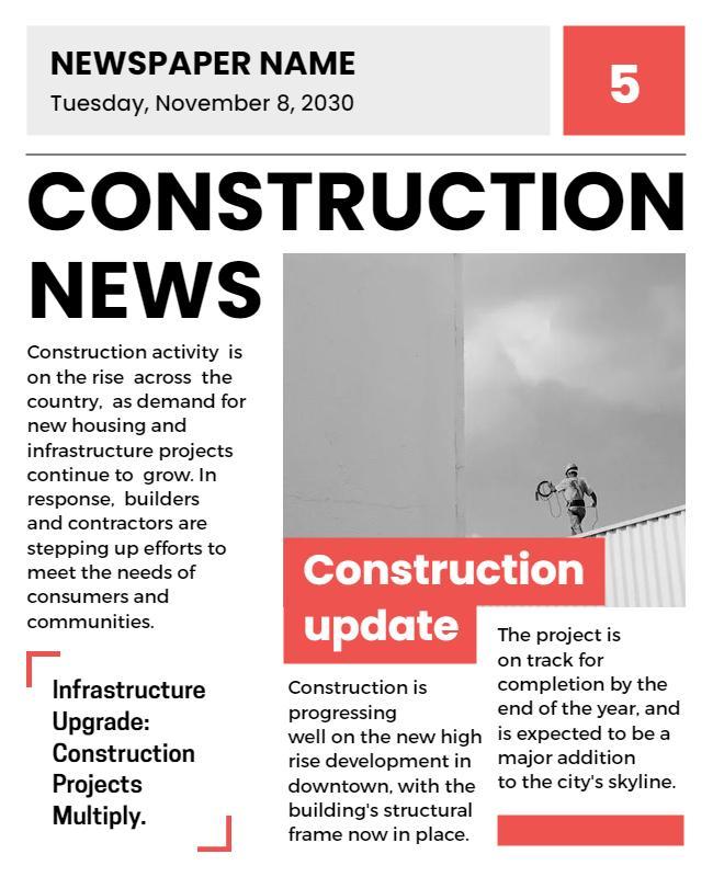 Construction Industry News Update Flyer Template