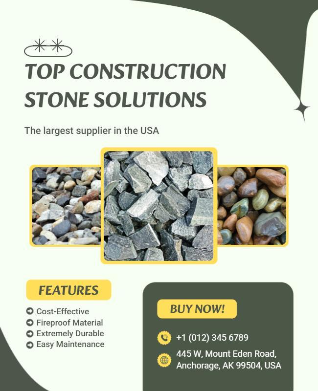 Construction Stone Supplier Promotional Flyer Template