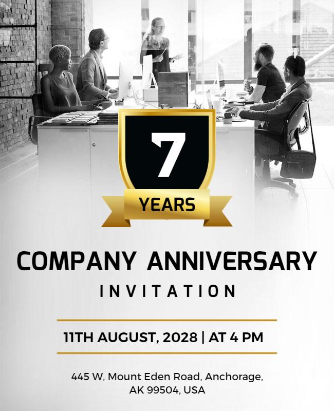 Corporate Anniversary Invitation Celebration Flyer Template