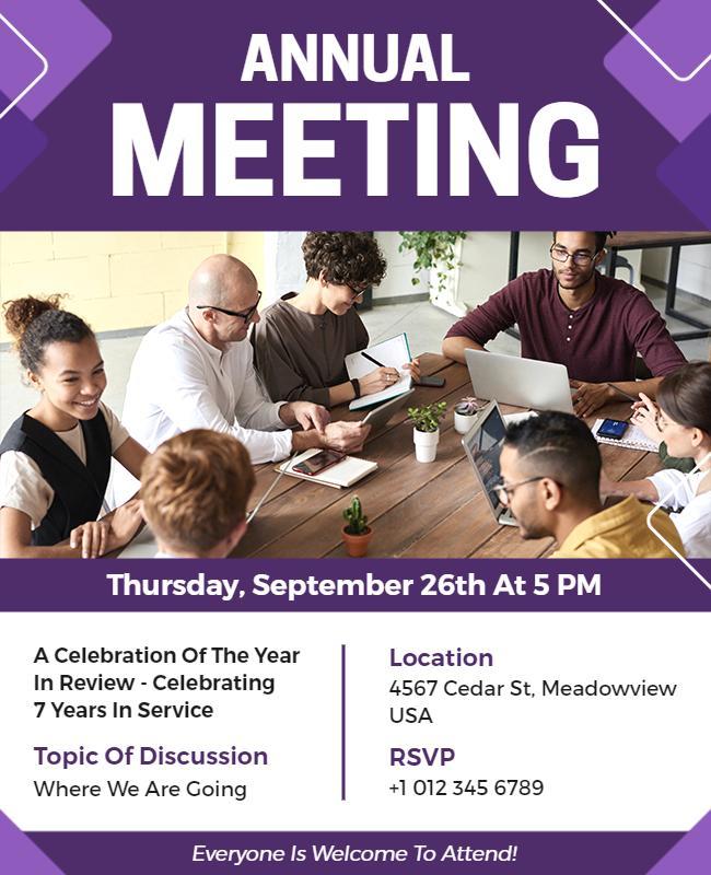 Corporate Annual Meeting Invitation Flyer Template