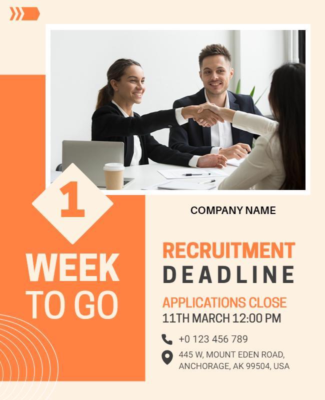 Corporate Job Recruitment Deadline Flyer Template