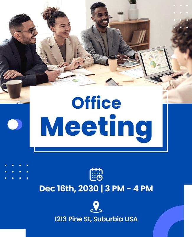 Corporate Office Meeting Announcement Flyer Template