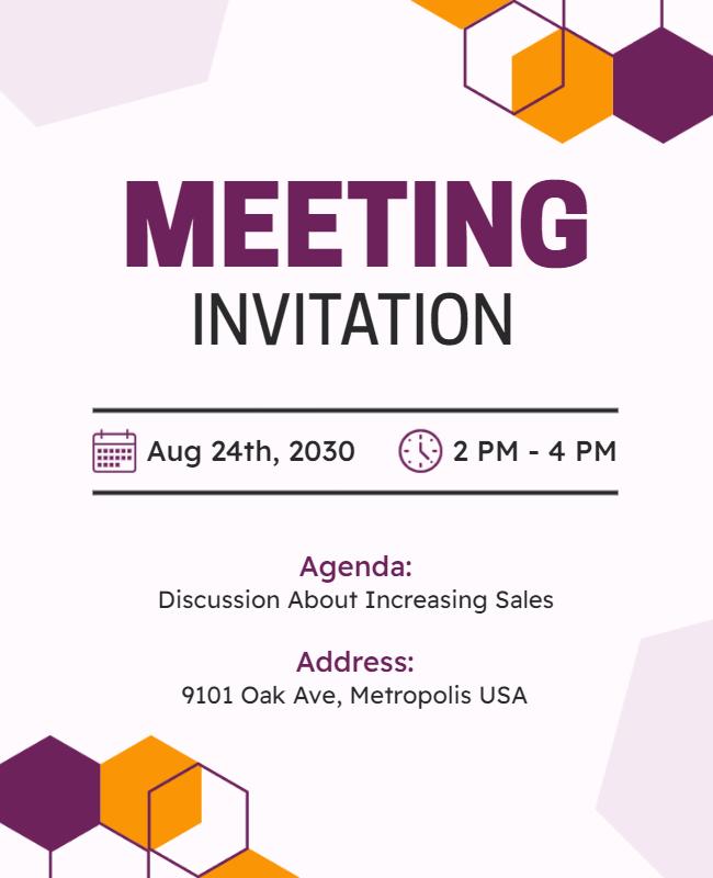 Corporate Sales Meeting Invitation Flyer Template