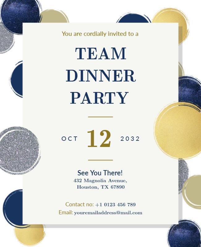 Corporate Team Dinner Invitation Flyer Template