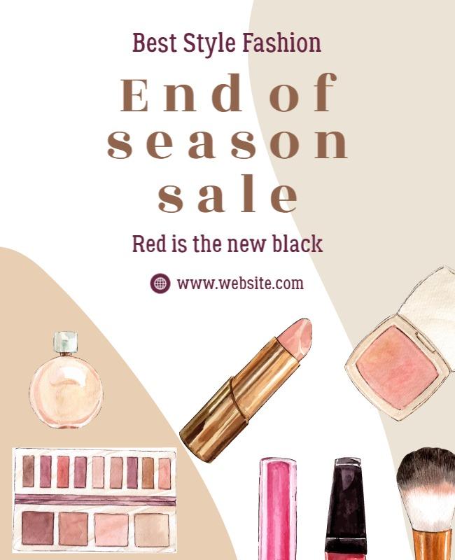 Cosmetic Brand End Of Season Sale Flyer Template