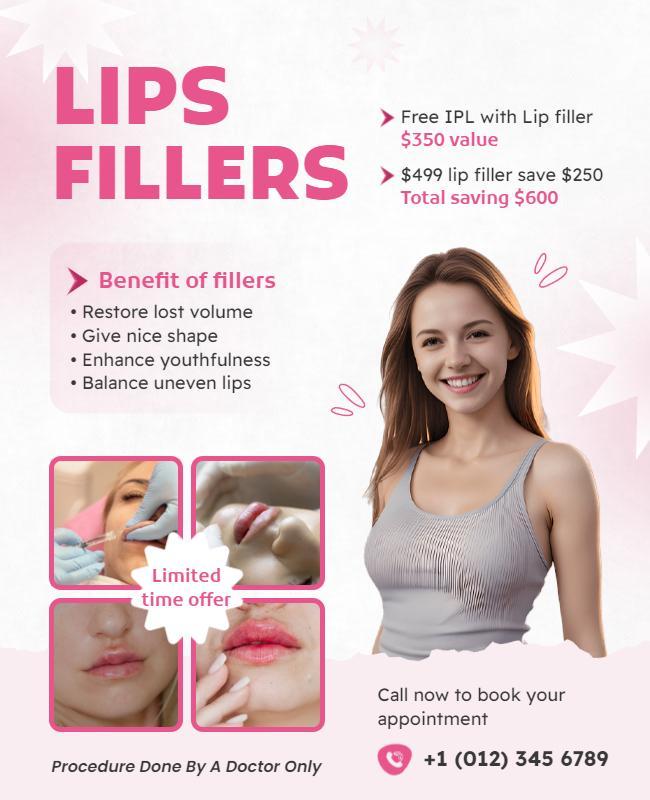 Cosmetic Lip Enhancement Service Flyer Template