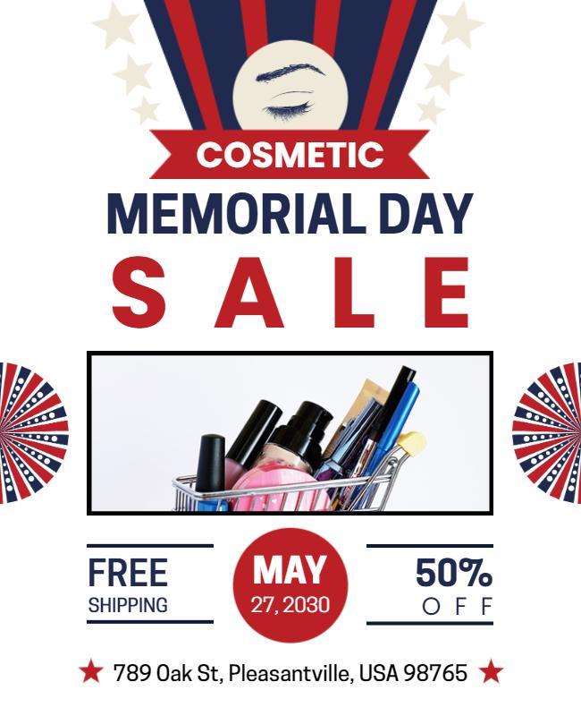 Cosmetic Memorial Day Sale Event Flyer Template