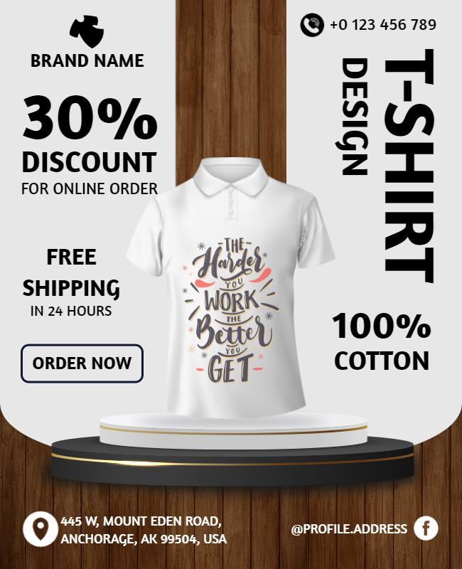 Cotton T Shirt Design Discount Flyer Template