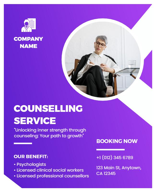 Counseling Services Professional Advertisement Flyer Template