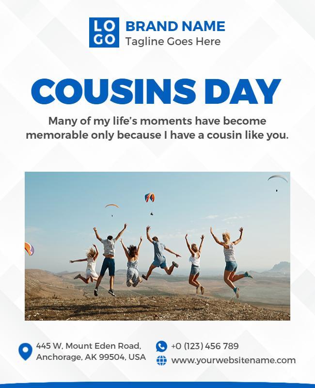 Cousins Day Celebration Event Flyer Template