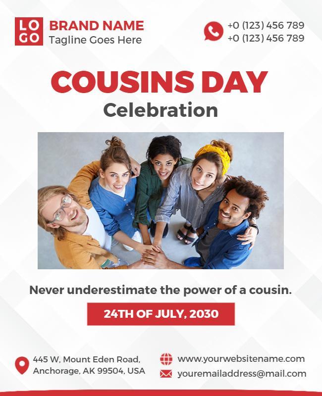 Cousins Day Celebration Event Flyer Template