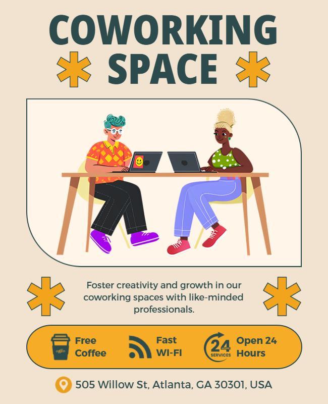 Coworking Space Promotional Flyer Template