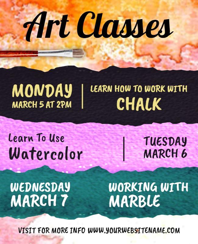 Creative Art Techniques Classes Flyer Template