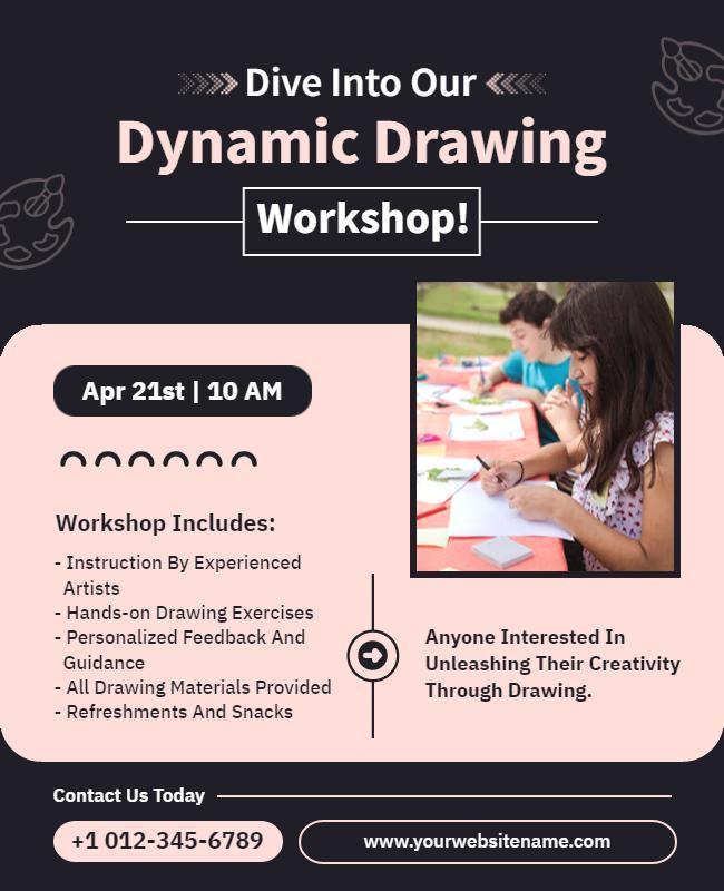 Creative Drawing Workshop Event Flyer Template