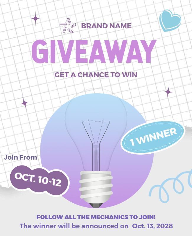 Creative Giveaway Event Announcement Flyer Template