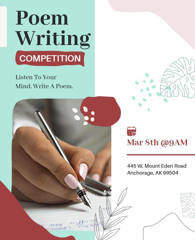 Creative Poem Writing Competition Flyer Template