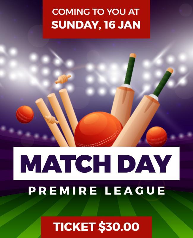 Cricket Premier League Match Day Flyer Template