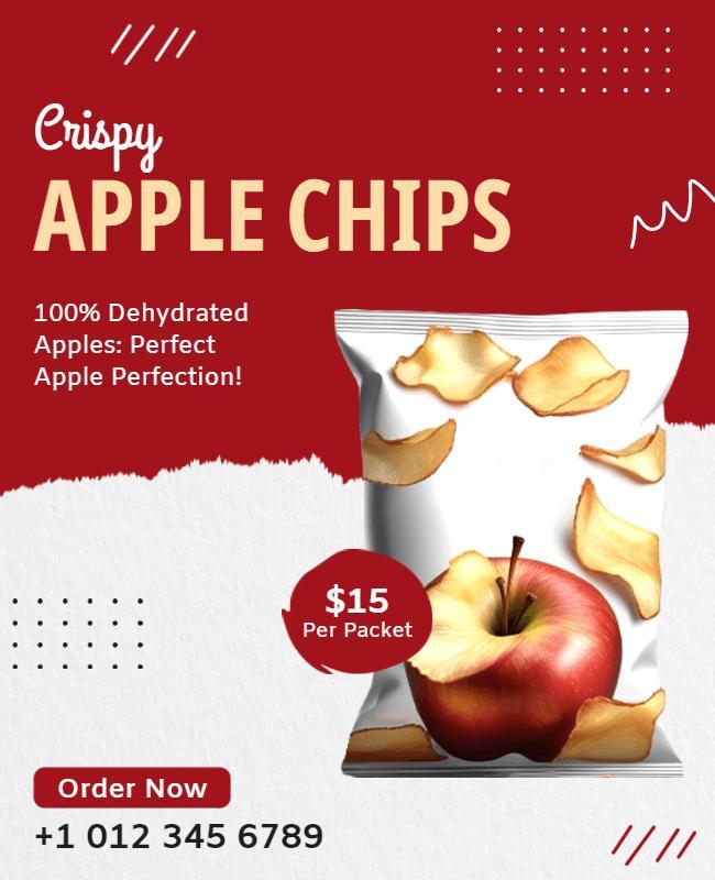 Crispy Apple Chips Promotional Flyer Template