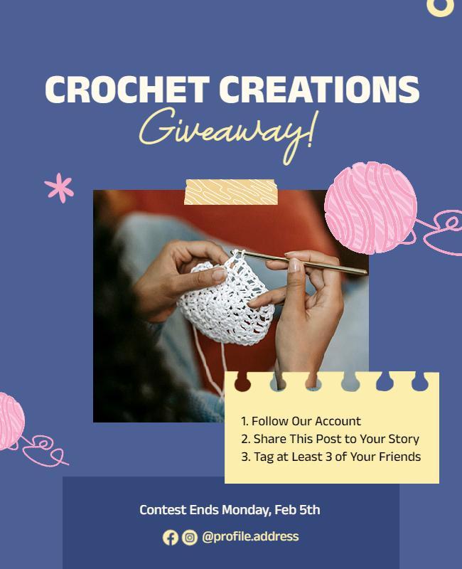 Crochet Creations Giveaway Event Flyer Template