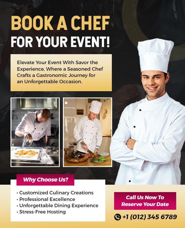 Culinary Chef Booking Event Flyer Template