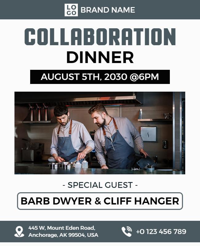 Culinary Collaboration Dinner Event Flyer Template