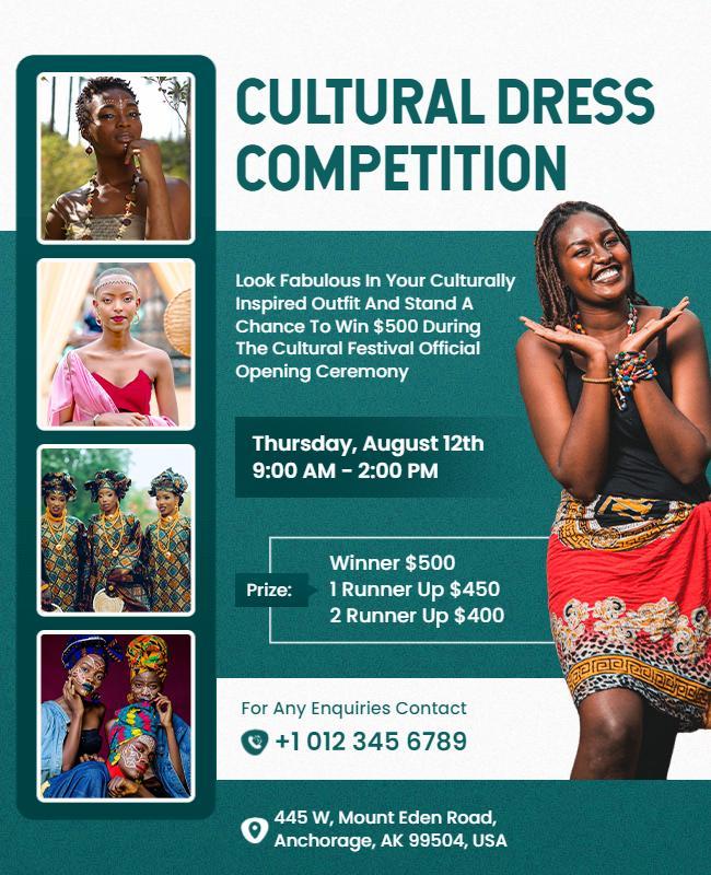 Cultural Dress Competition Event Flyer Template