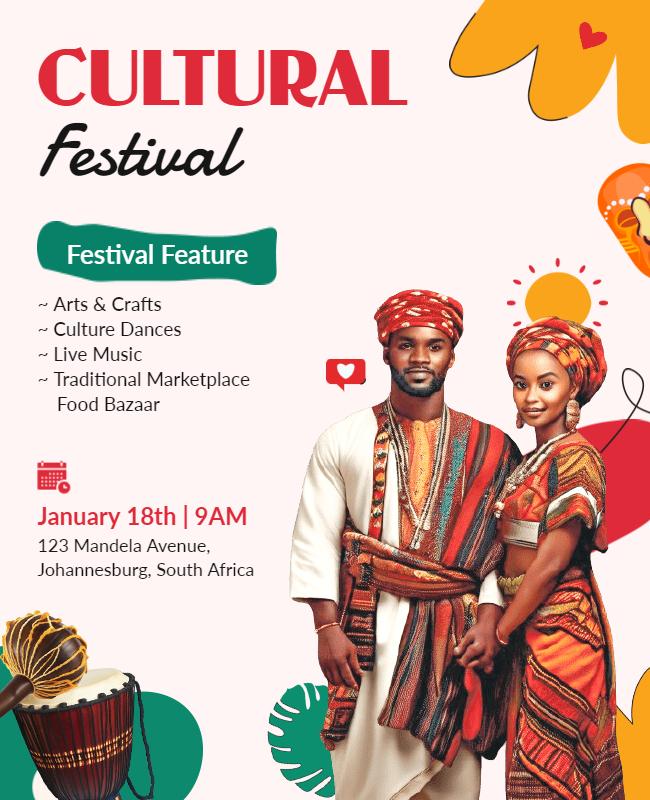 Cultural Festival Event Announcement Flyer Template