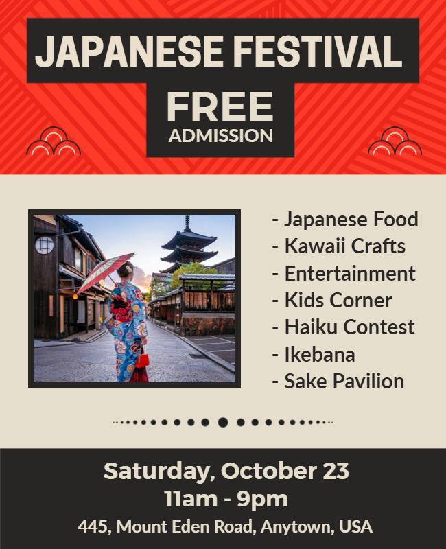 Cultural Japanese Festival Event Flyer Template