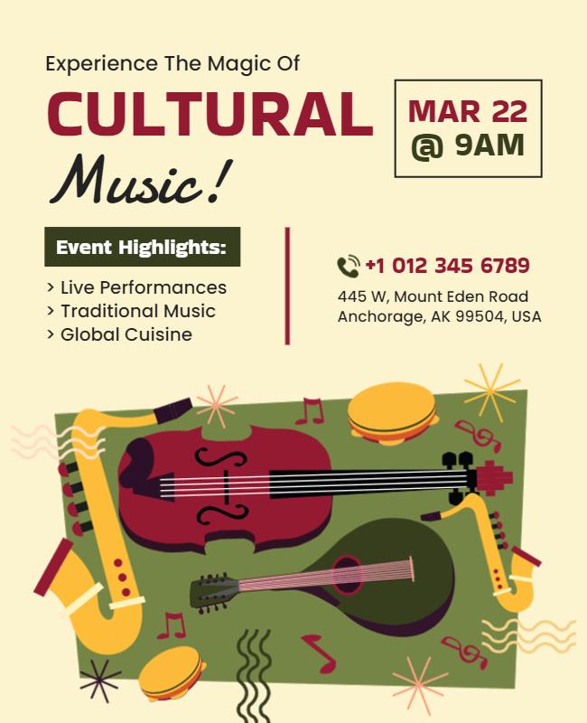 Cultural Music Event Flyer Template