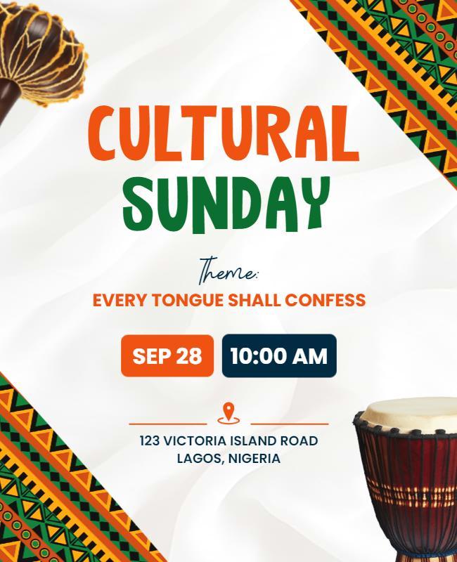 Cultural Sunday Celebration Event Flyer Template