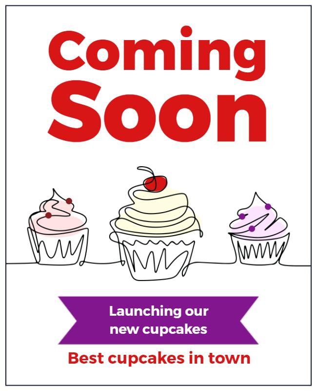 Cupcake Launch Event Coming Soon Flyer Template