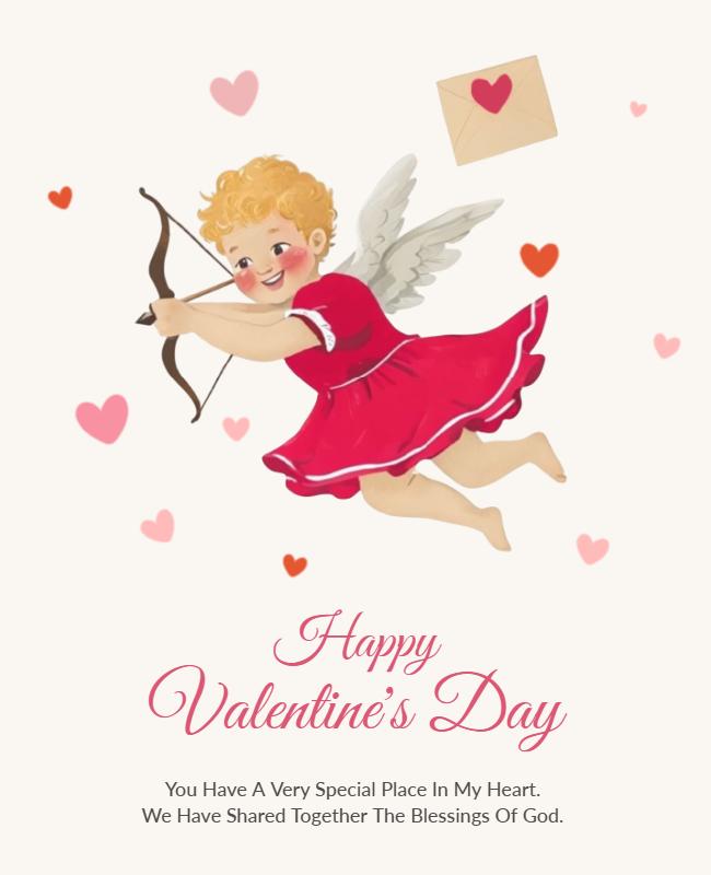 Cupid Valentine's Day Greeting Flyer Template