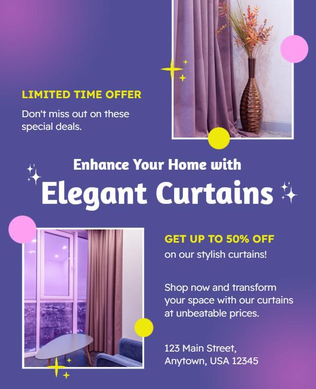 Curtain Sale Home Decor Flyer Template