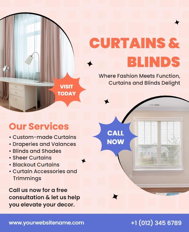 Curtains and Blinds Services Promotion Flyer Template