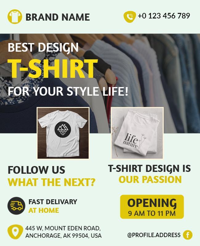 Custom T Shirt Design Promotional Flyer Template