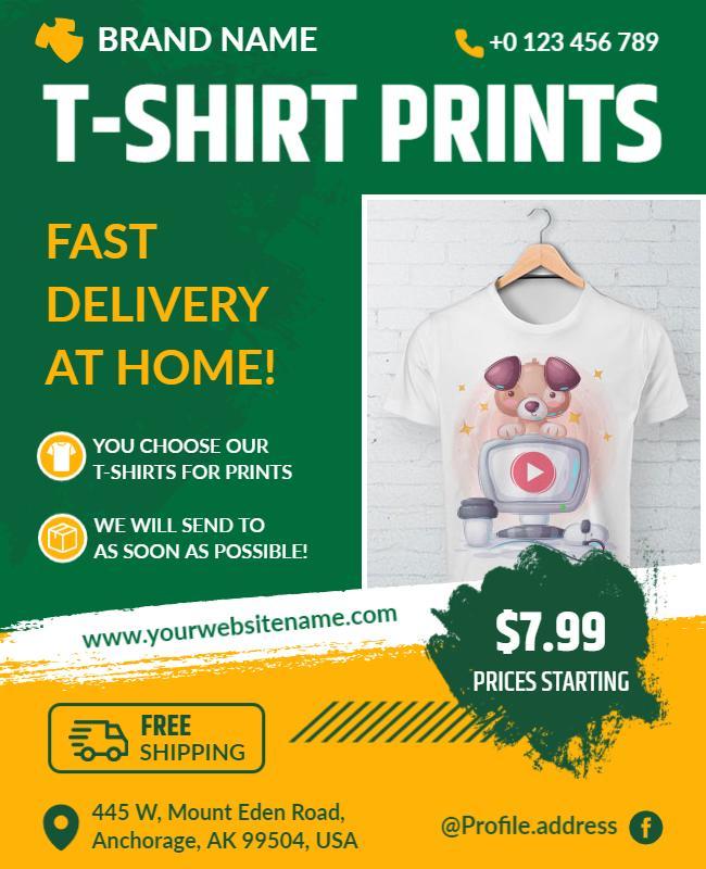 Custom T Shirt Printing Services Flyer Template