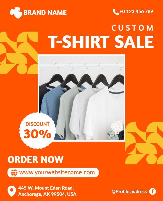 Custom T Shirt Sale Promotion Flyer Template