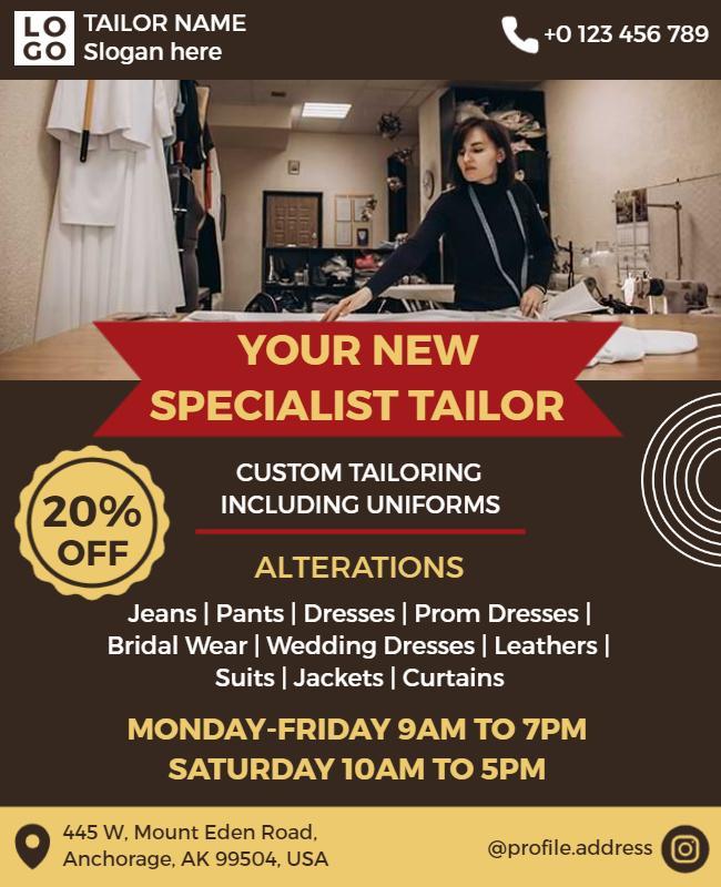 Custom Tailoring Services Promotional Flyer Template