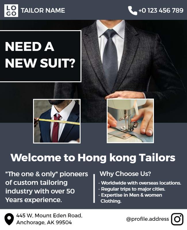 Custom Tailoring Services Promotional Flyer Template