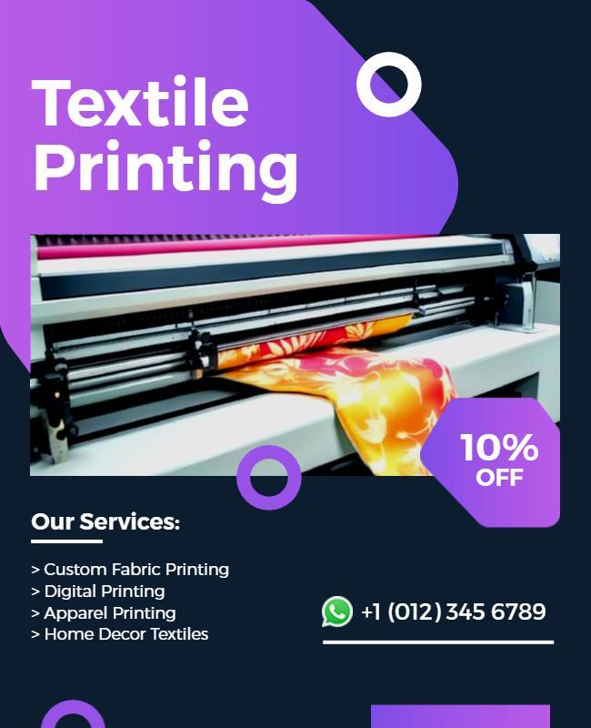 Custom Textile Printing Services Flyer Template