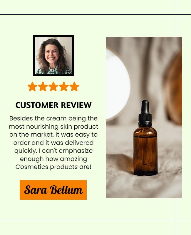 Customer Testimonial Cosmetic Product Review Flyer Template