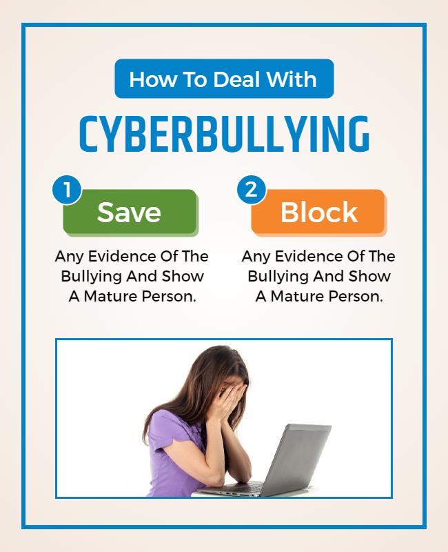 Cyberbullying Awareness and Prevention Tips Flyer Template