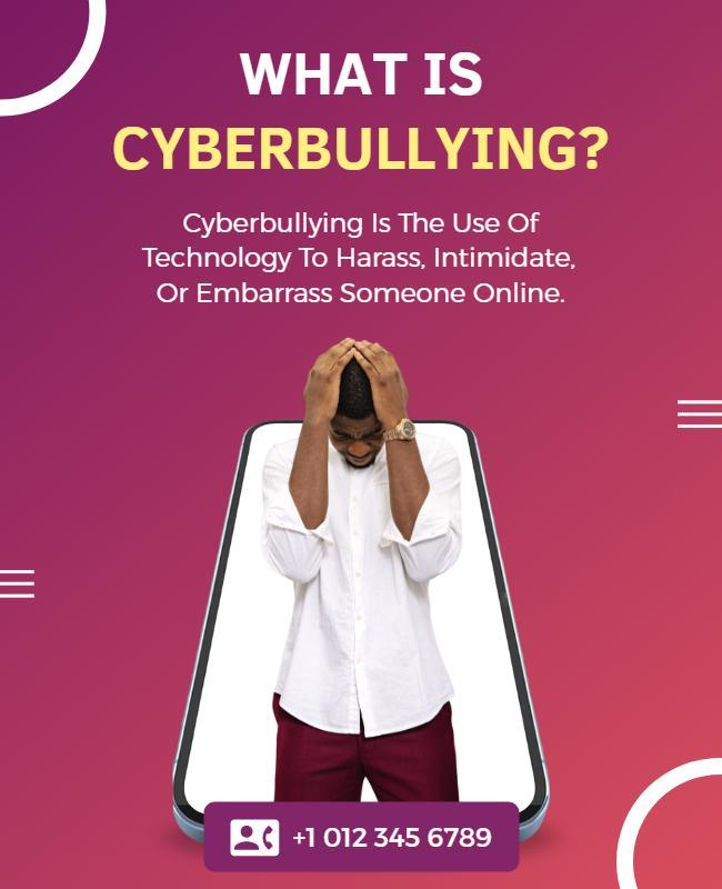 Cyberbullying Awareness Campaign Flyer Template