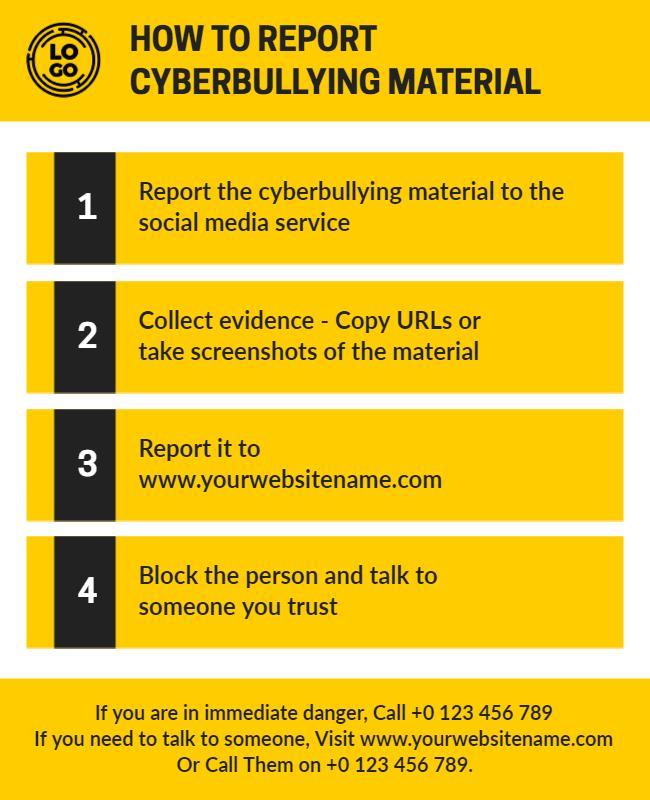 Cyberbullying Reporting Guide Safety Flyer Template