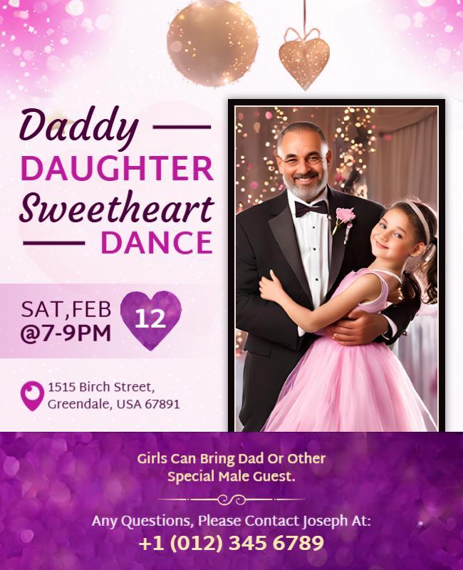 Daddy Daughter Sweetheart Dance Event Flyer Template