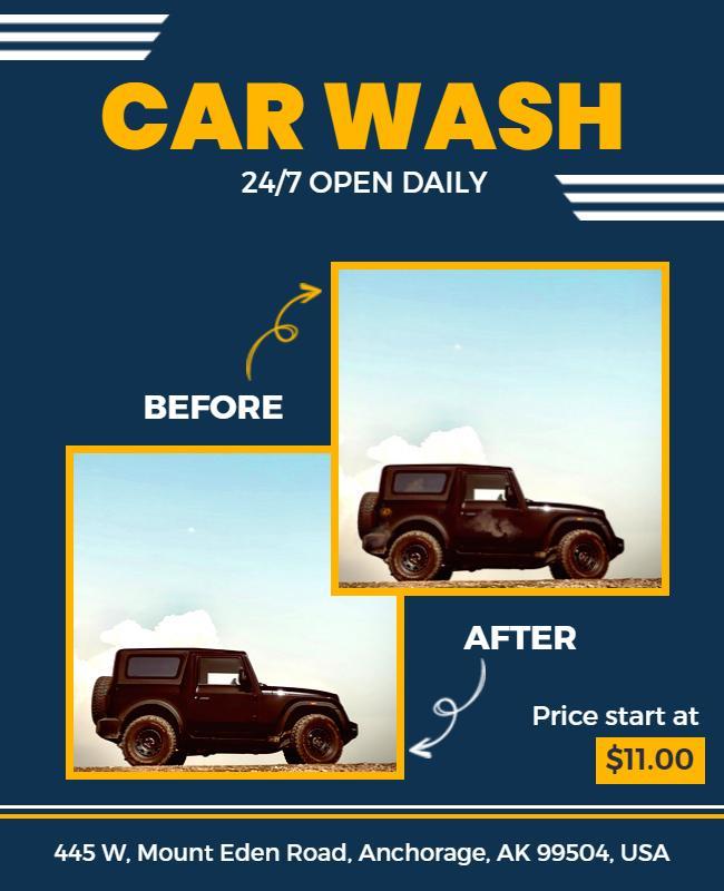 Daily Car Wash Service Promotion Flyer Template