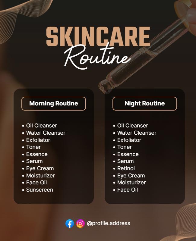 Daily Skincare Routine Tips Flyer Template