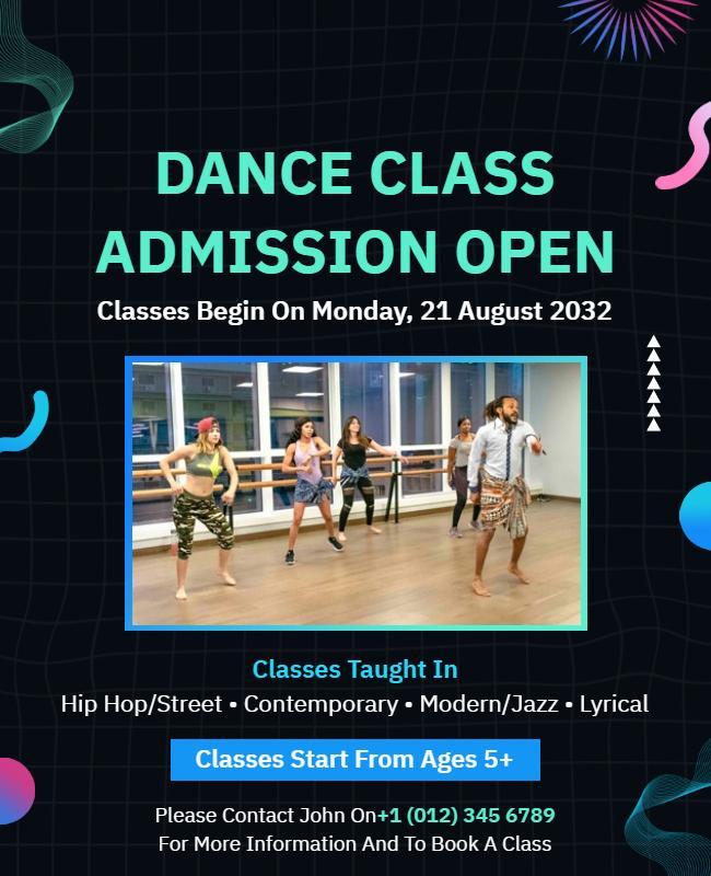 Dance Class Admission Open Flyer Template